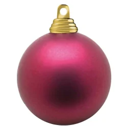 Bolas De Navidad De Plástico Rojo Baya Mate, Ignífugo, 6 Cm Ø - 24 Piezas