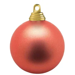 Bolas De Navidad De Plástico Rojo Cobre Mate, Ignífugo, 6 Cm Ø - 24 Piezas