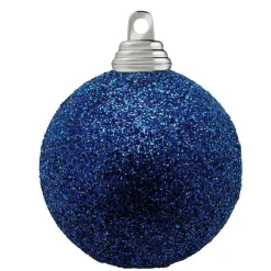 Bolas De Navidad De Purpurina En Plástico Azul Noche, 6 Cm Ø - 6 Piezas