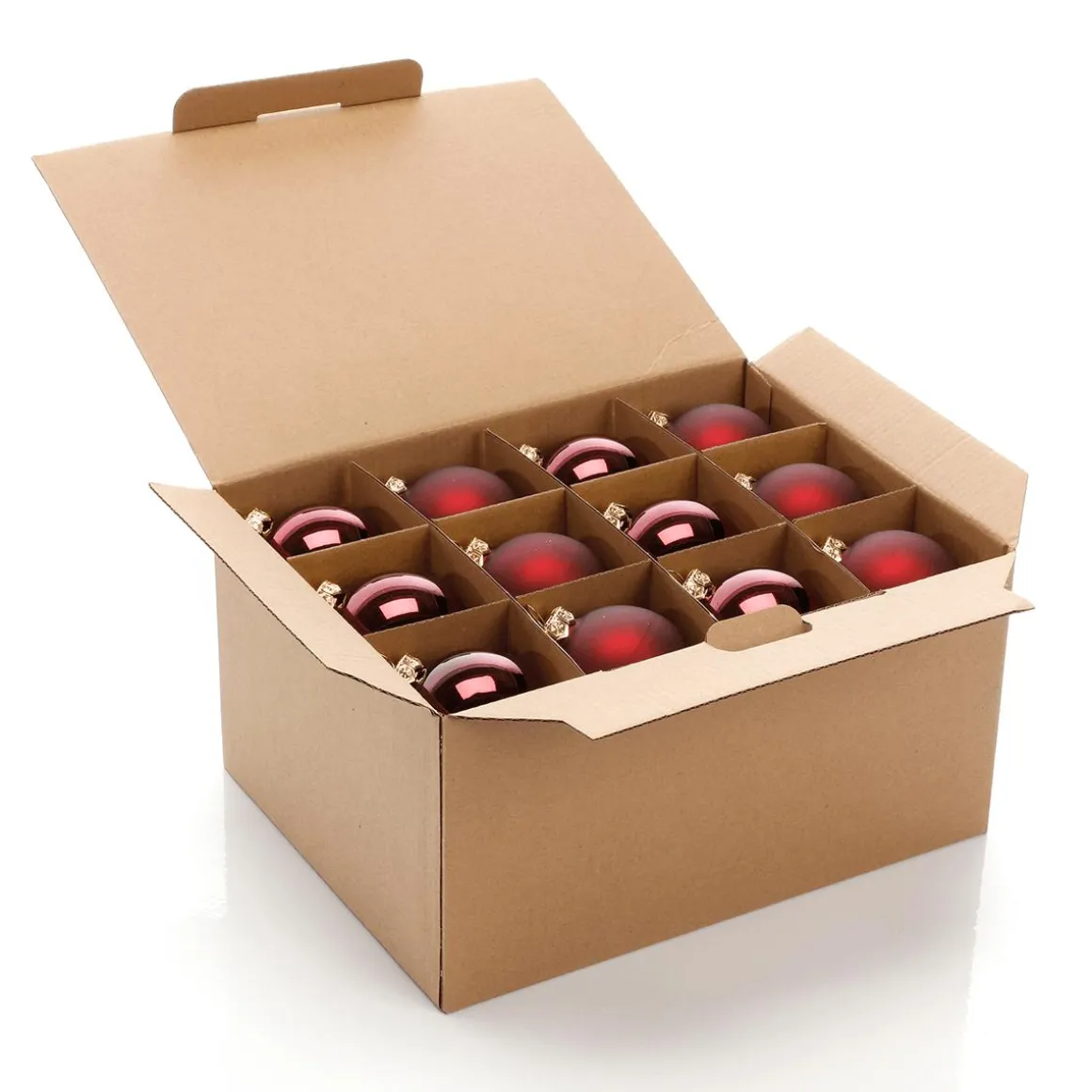 Bolas De Navidad De Vidrio Rojo Oscuro 6 Cm Ø - 24 Piezas
