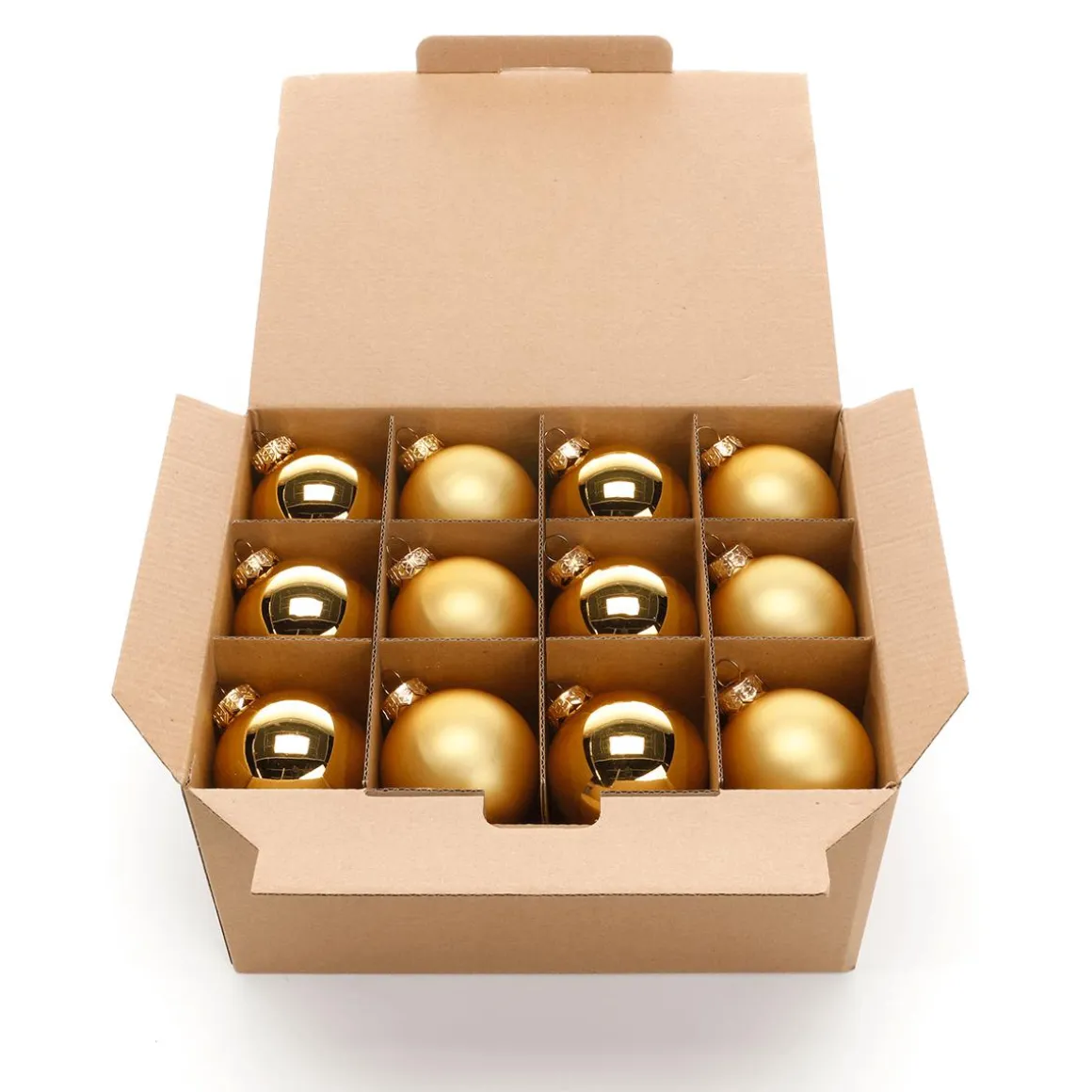 Bolas De Navidad De Vidrio Dorado Oscuro 6 Cm Ø - 24 Piezas