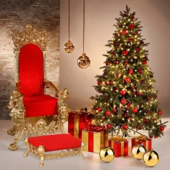 Bolas De Navidad Doradas Brillantes De Plástico Ignífugo De 6 Cm De Diámetro - 24 Unidades.