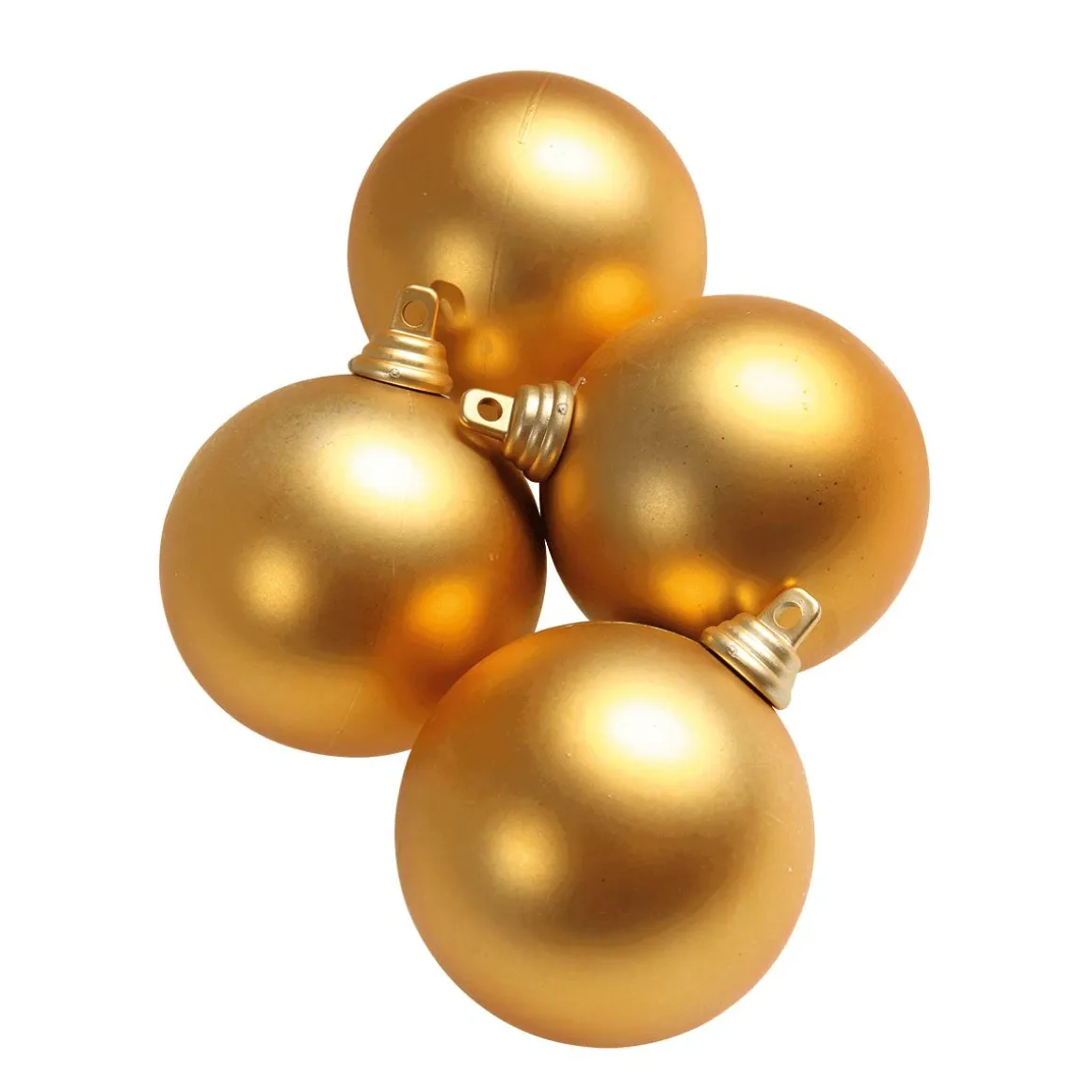Bolas De Navidad Doradas Y Mates De Plástico Ignífugo, 6 Cm Ø - 24 Piezas
