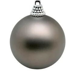 Bolas De Navidad Gris Acero Mate, 8cm - 12piezas