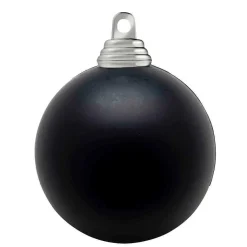 Bolas De Navidad Negras, Mate, De Plástico Ignífugo, 6 Cm Ø - 24 Piezas
