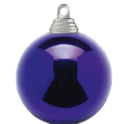 Bolas De Navidad Púrpura, Brillantes, De Plástico Ignífugo, De 6 Cm De Diámetro - 24 Unidades.