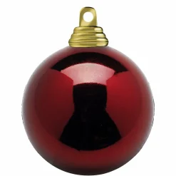 Bolas De Navidad Rojas Oscuras Y Brillantes De Plástico Ignífugo De 6 Cm De Diámetro - 24 Unidades.