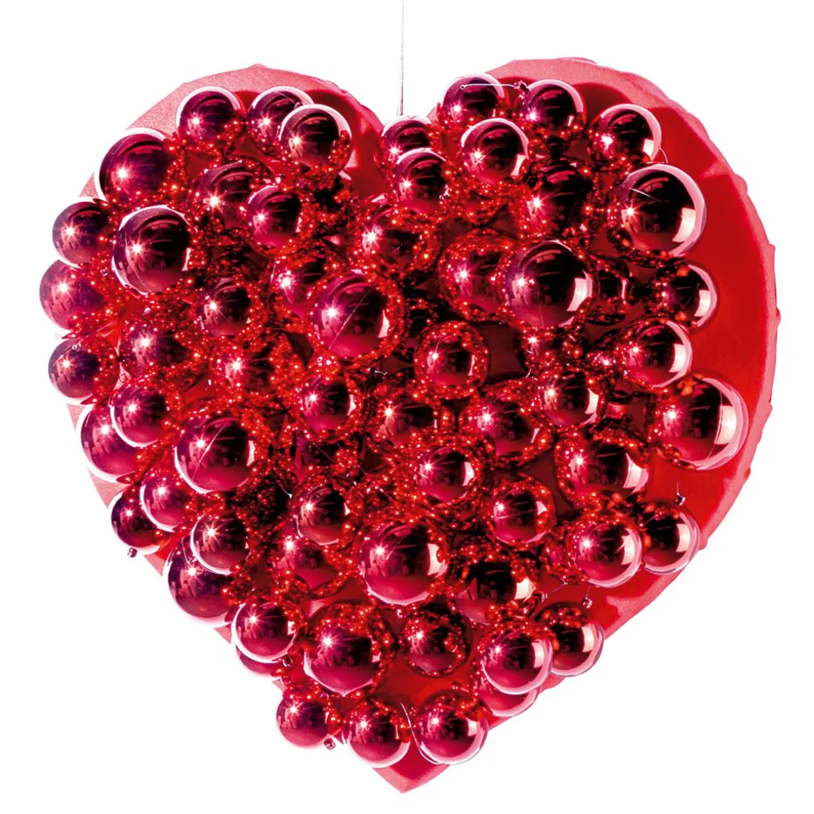 Bolas De Navidad Rojas Y Brillantes De Plástico Ignífugo 6 Cm Ø - 24 Piezas
