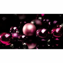 Bolas De Navidad Rosas Y Brillantes De Plástico Ignífugo De 6 Cm De Diámetro - 24 Unidades.