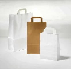 Bolsa De Papel, Blanca, Tamaño 1: 20 X 28 + 10 Cm