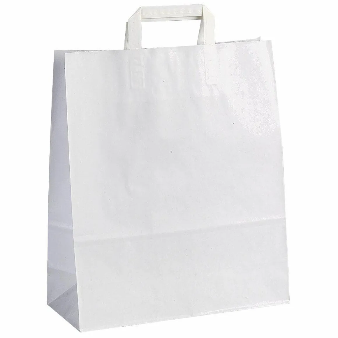 Bolsa De Papel, Blanca, Tamaño 3: 42 X 32 + 14 Cm