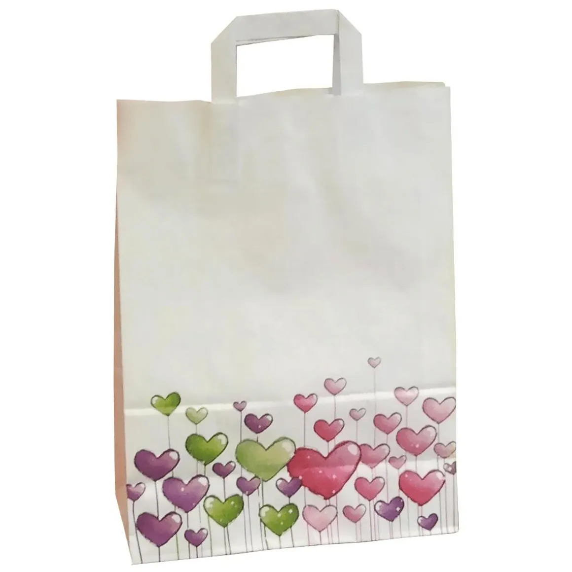 Bolsa De Papel Con Corazones De Colores 35 X 26 X 12 Cm