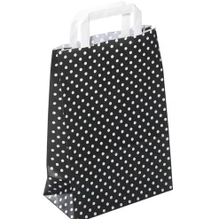 Bolsa De Papel Con Lunares 31 X 22 Cm Negra