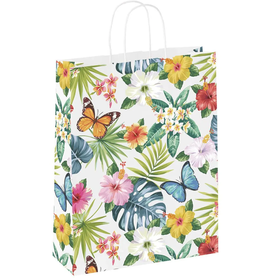Bolsa De Papel Kraft "Tropical" 28 X 22 X 10 Cm