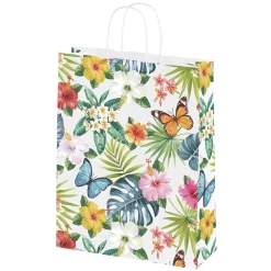 Bolsa De Papel Kraft "Tropical" 35 X 26 X 12 Cm