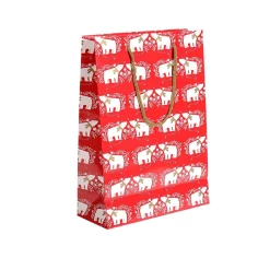 Bolsa De Regalo De Oso Polar Juego De 12 33,5 X 24 X 10 Cm, 150 Gr/m²