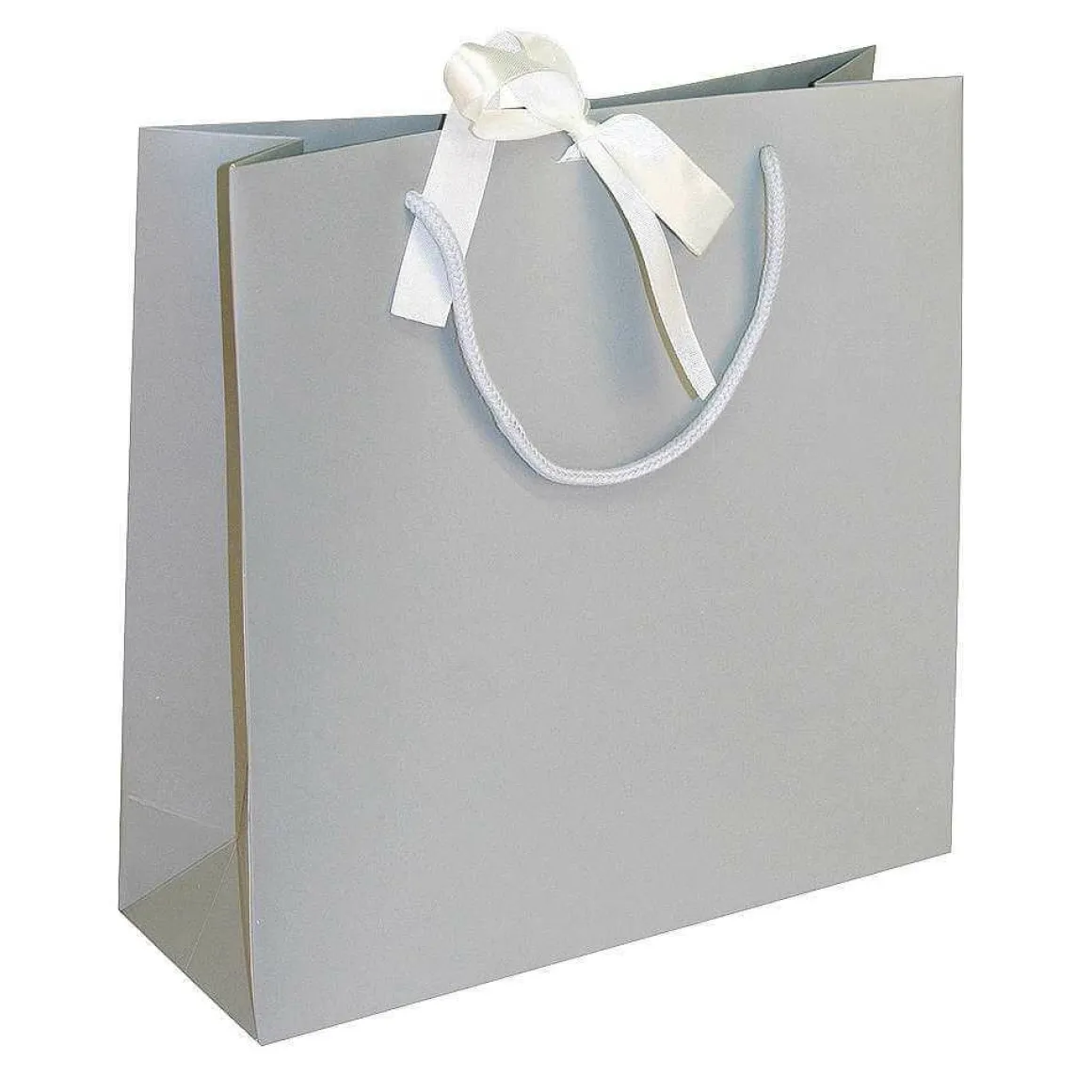 Bolsas De Regalo, 27,5 X 27,5 Cm, Gris 25 Piezas 200g/m², Con Lazo De Raso A Juego