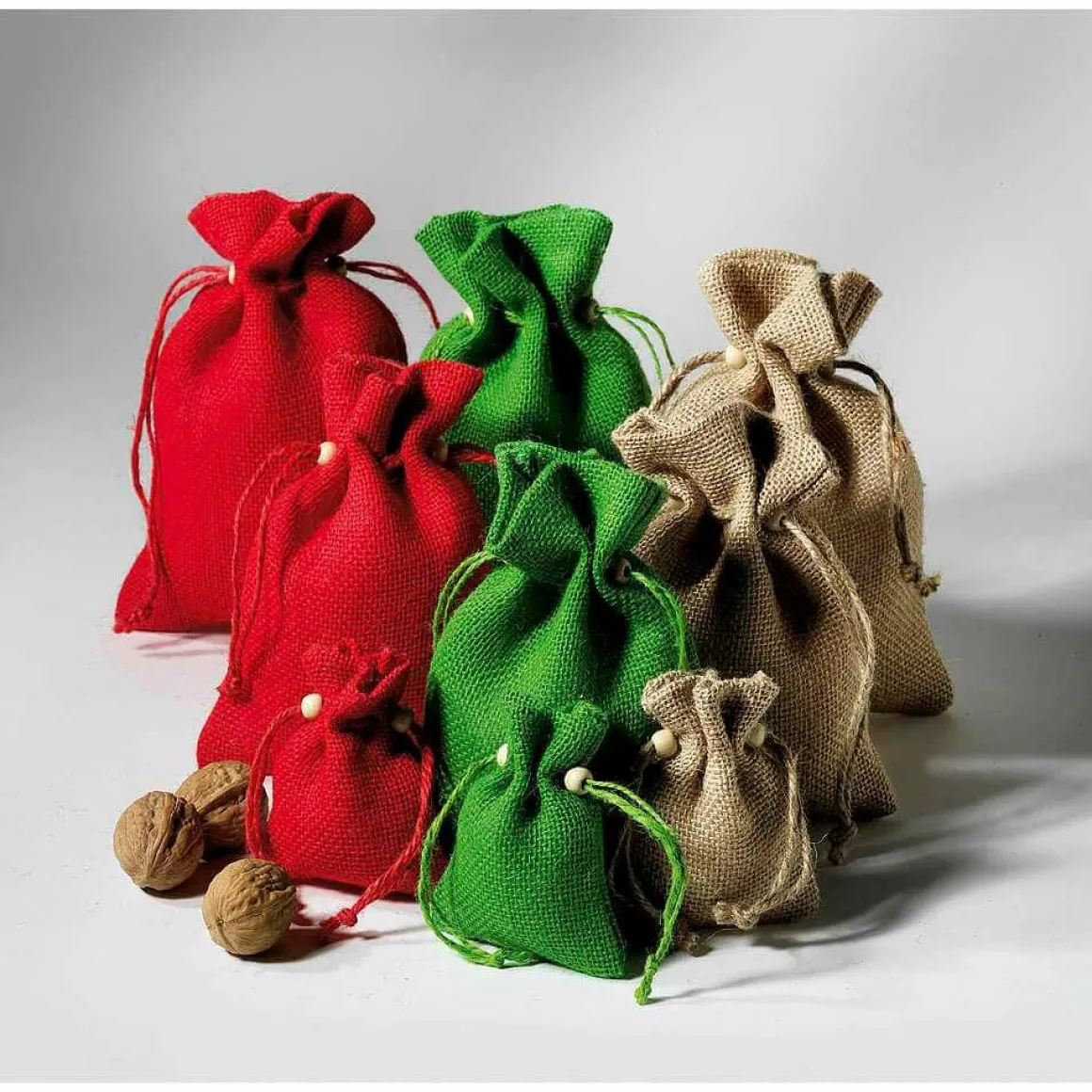 Bolsita De Yute, 18 Cm, Rojo