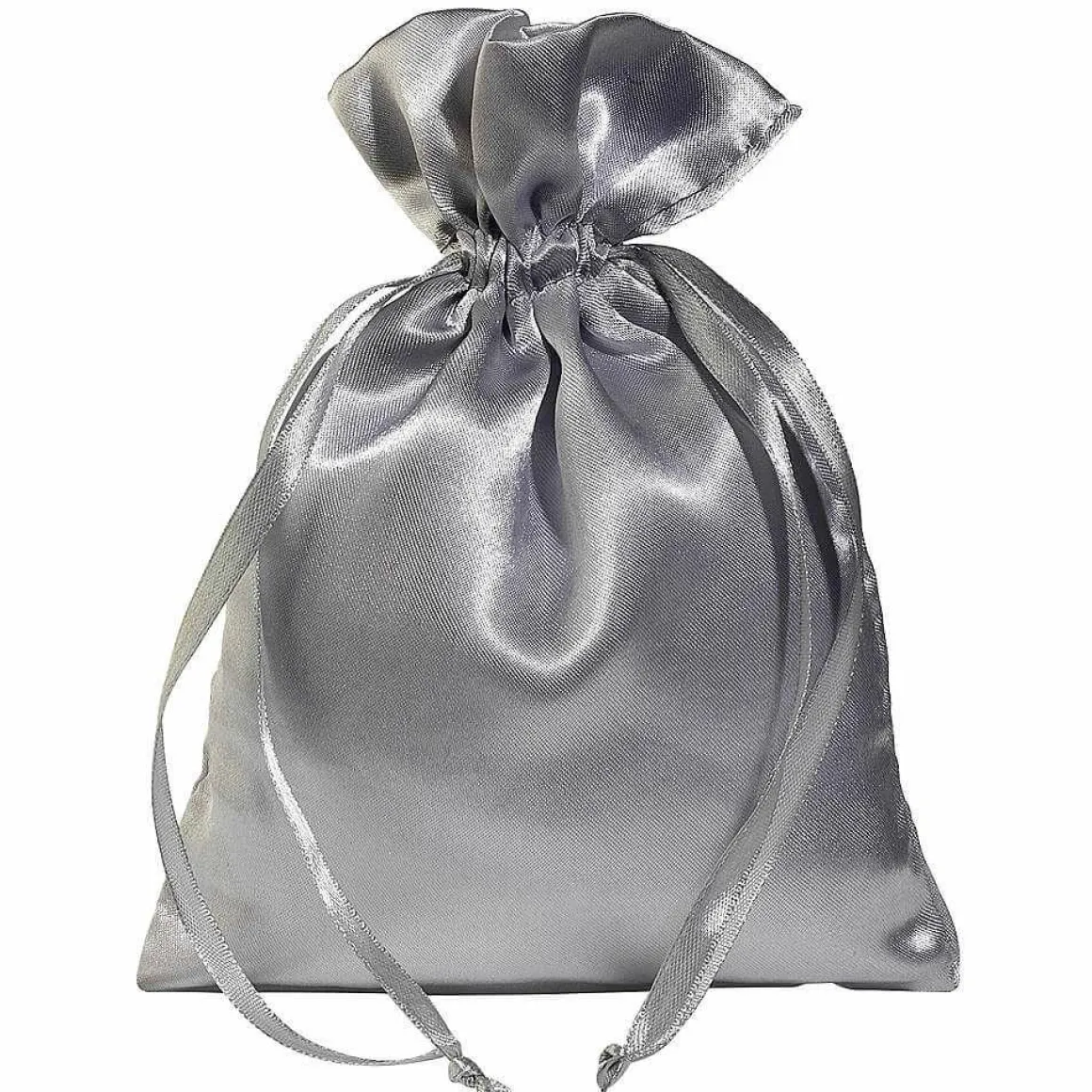 Bolsitas De Satén 18 Cm, 30 Piezas, Plata