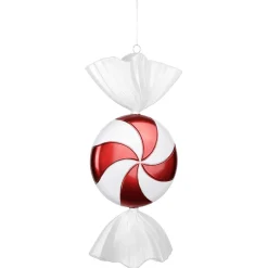 Bombón Decorativo Blanco-rojo, Ø 20 Cm