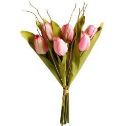 Buqué De Tulipanes Artificiales Rosa, 30 Cm