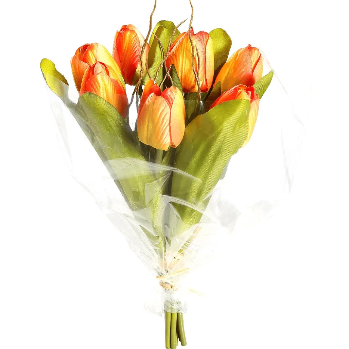 Buqué De Tulipanes Artificiales Naranja, 30 Cm