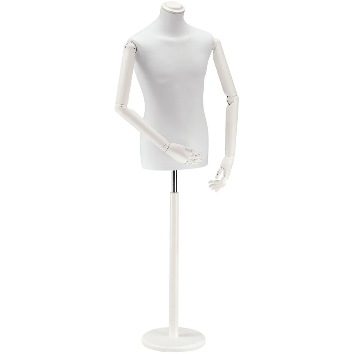 Busto Masculino Para Sastre, 76 Cm, Blanco/blanco