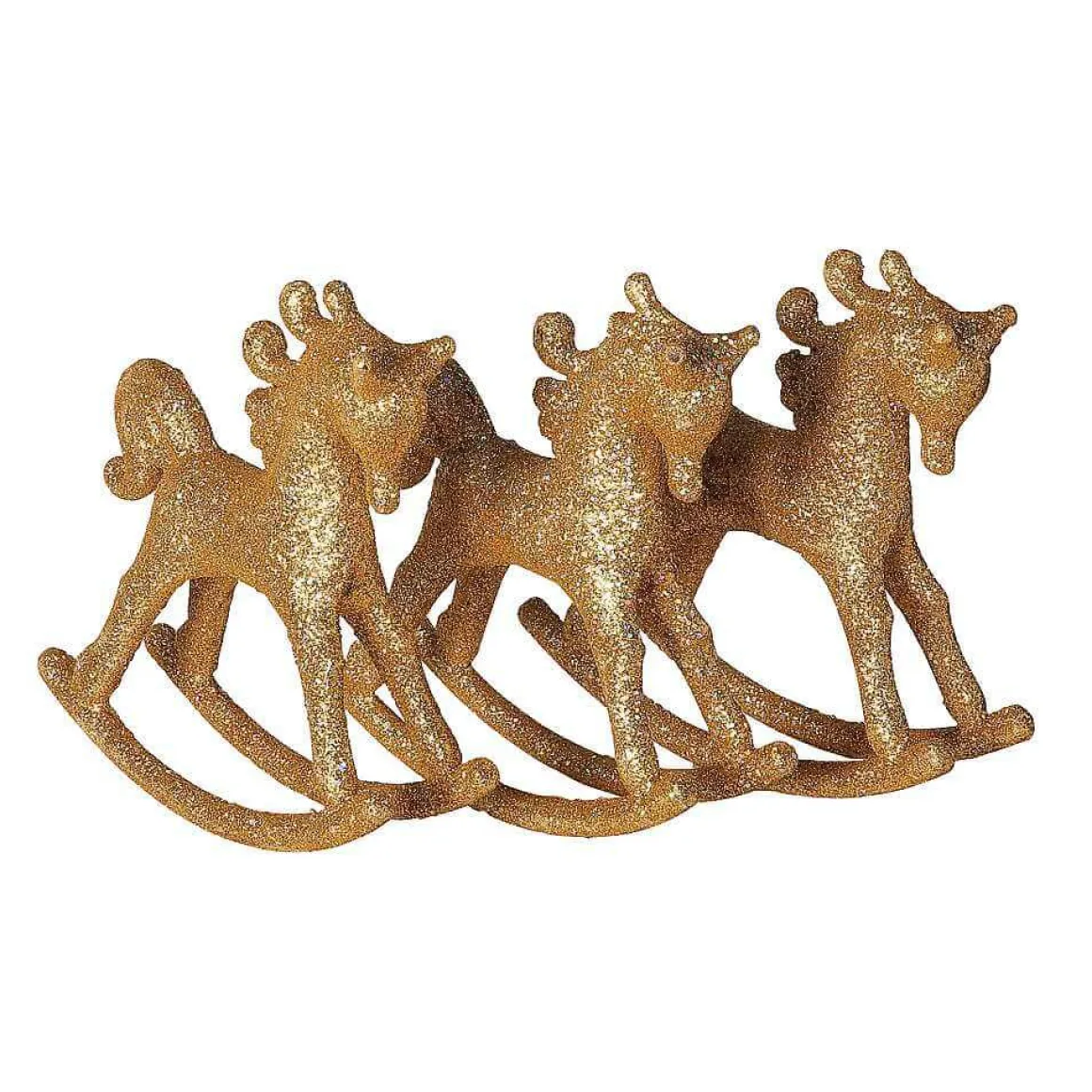 Caballo Balancín Decorativo 18 Cm, 3 Piezas