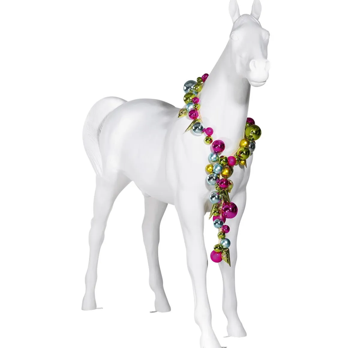 Caballo Deco 195 Cm De Altura, Blanco