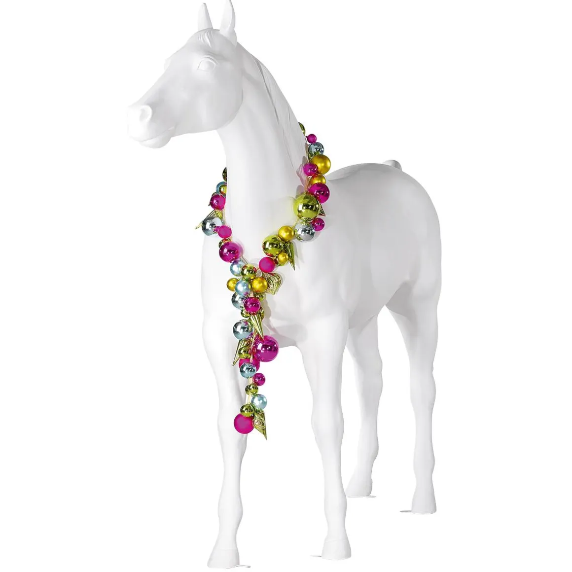 Caballo Deco 195 Cm De Altura, Blanco
