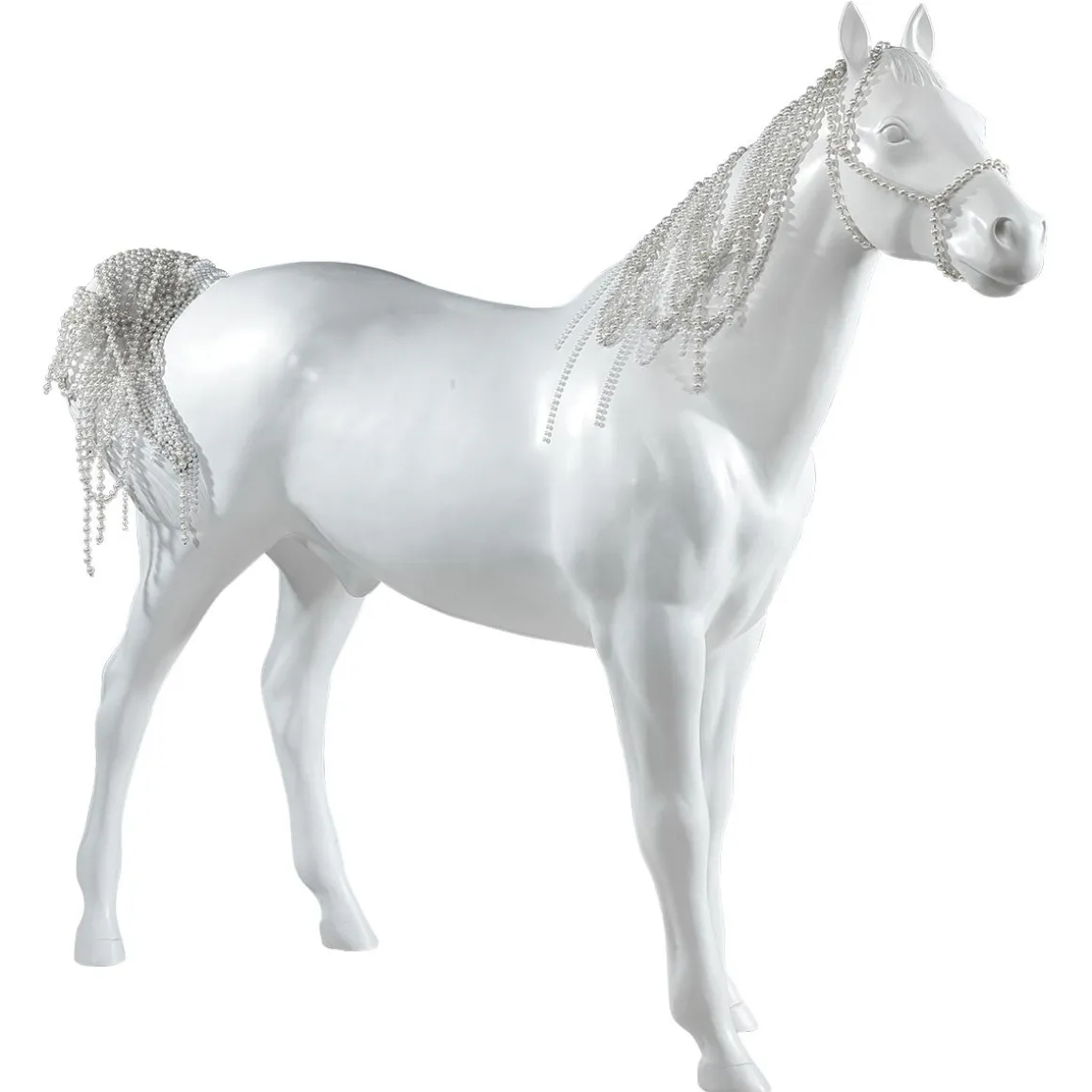 Caballo Deco 195 Cm De Altura, Blanco