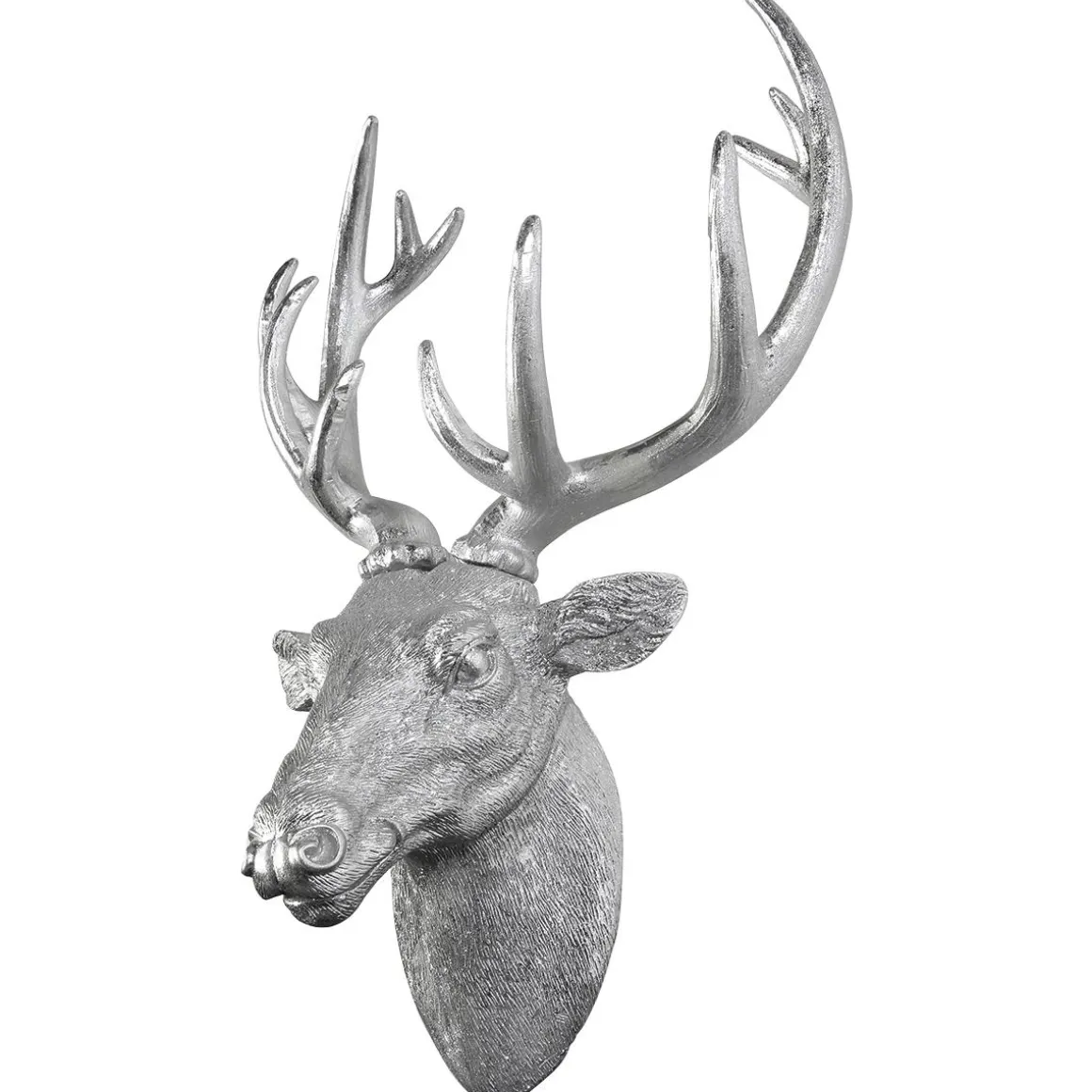Cabeza De Ciervo Decorativa Para Pared Anchura 45 Cm Plata