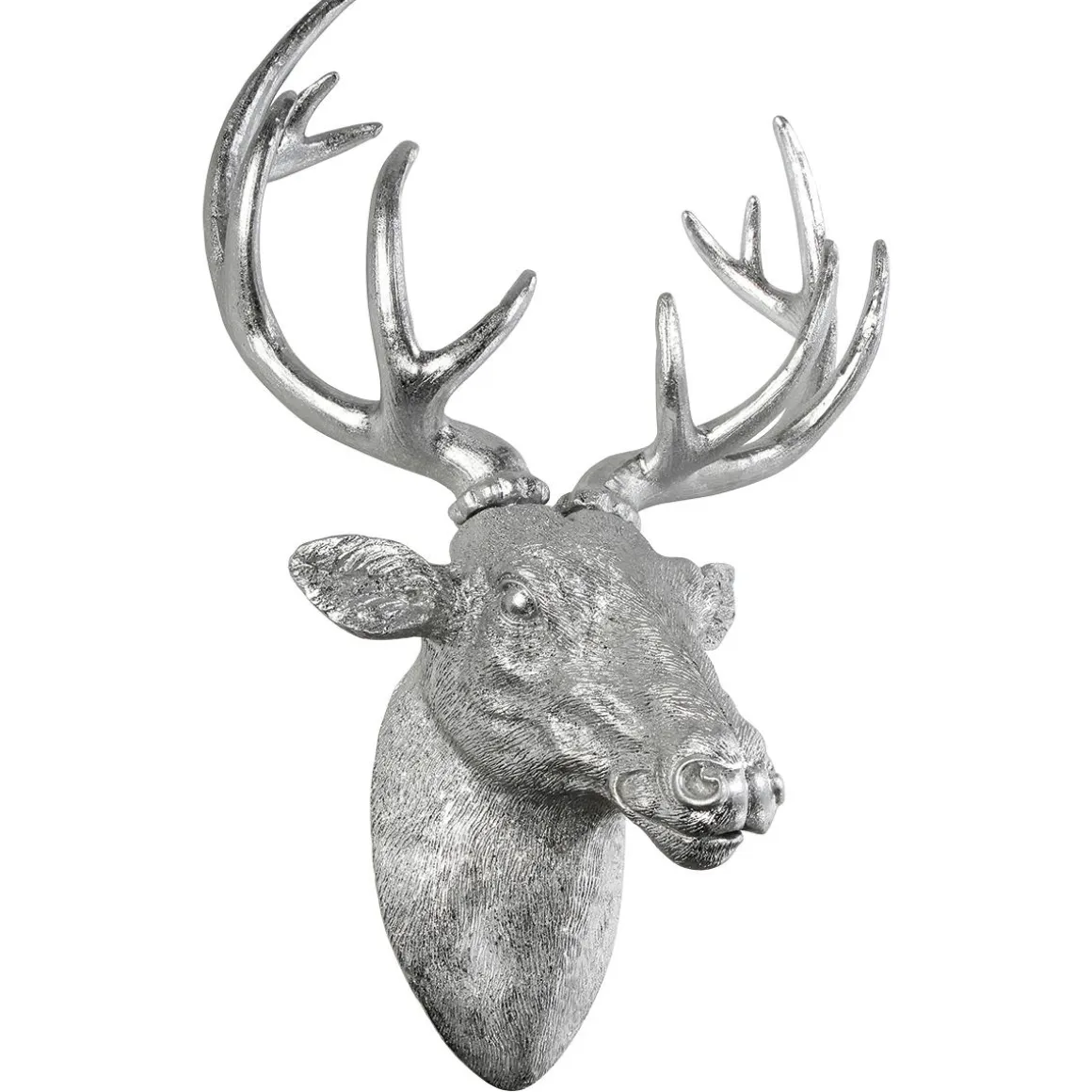Cabeza De Ciervo Decorativa Para Pared Anchura 45 Cm Plata