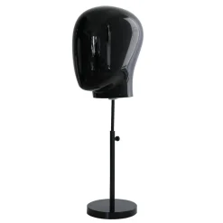 Cabeza De Maniquí De Hombre Negra Con Soporte 29 X 29 X 40 Cm