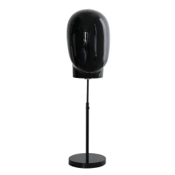 Cabeza De Maniquí De Hombre Negra Con Soporte 29 X 29 X 40 Cm