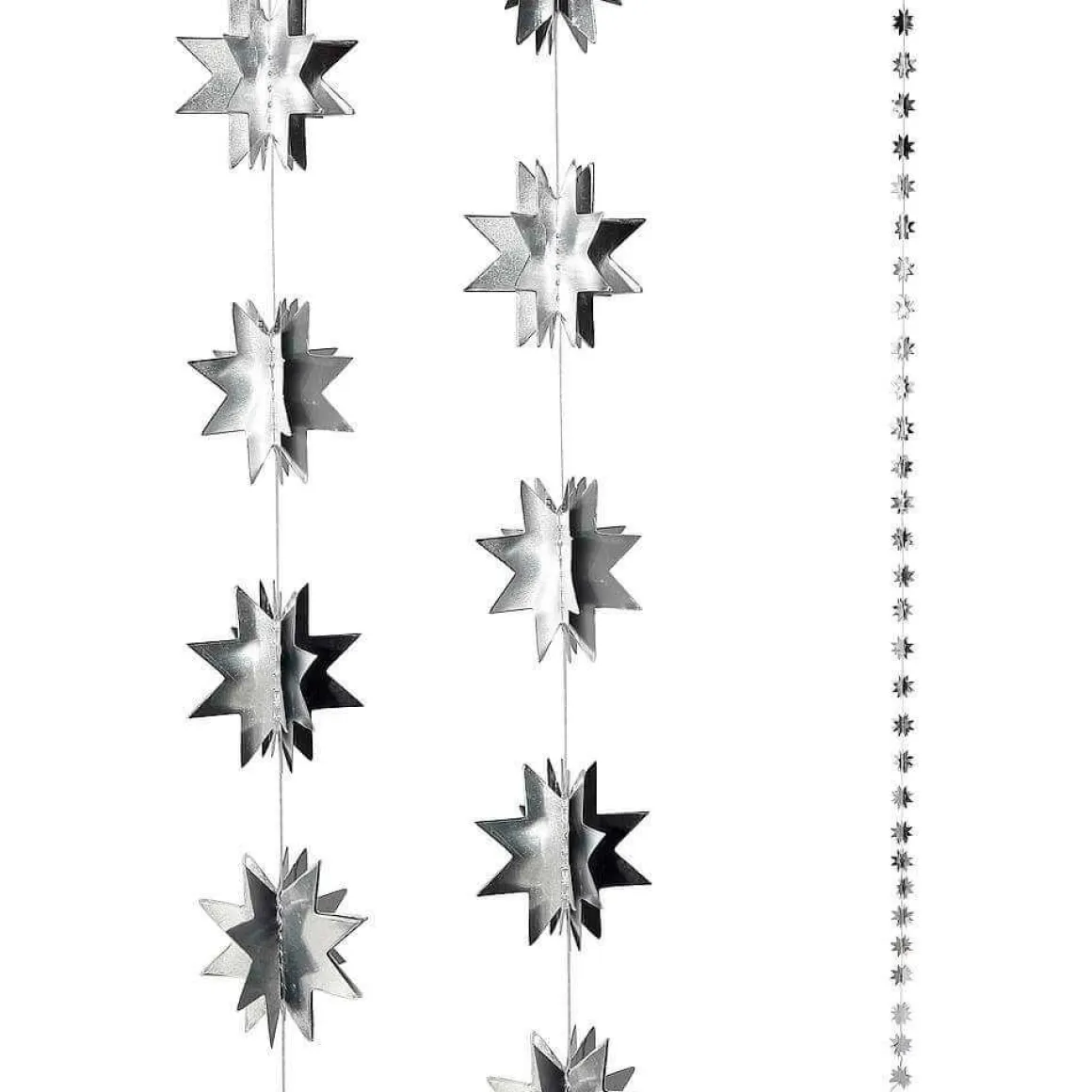 Cadena De Estrellas De Papel, Plata 300 Cm, 3 Piezas