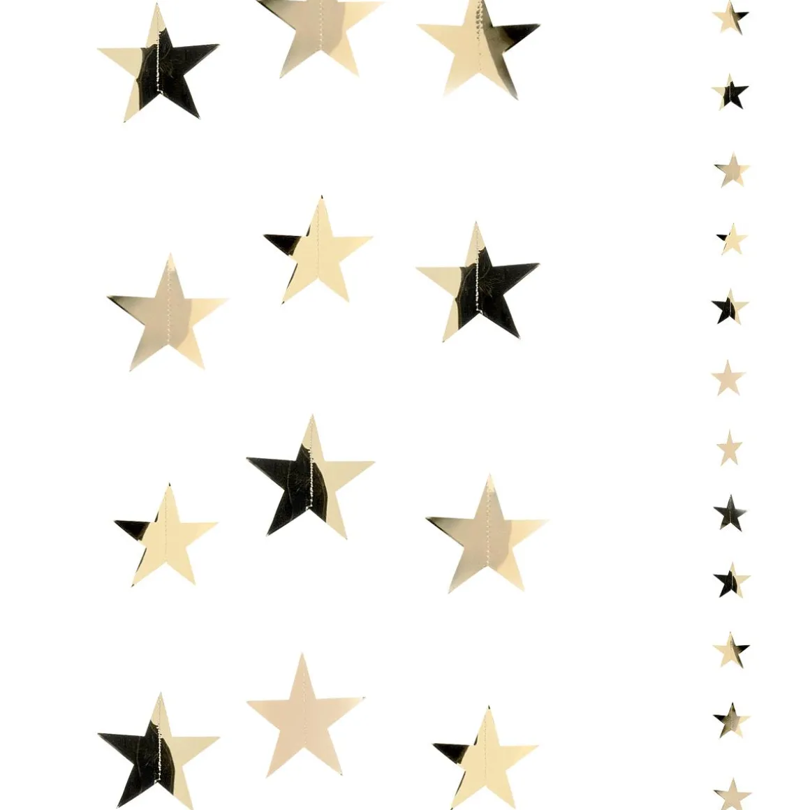 Cadena De Estrellas De Plástico Oro Ø 10 Cm, 200 Cm, 2 Piezas