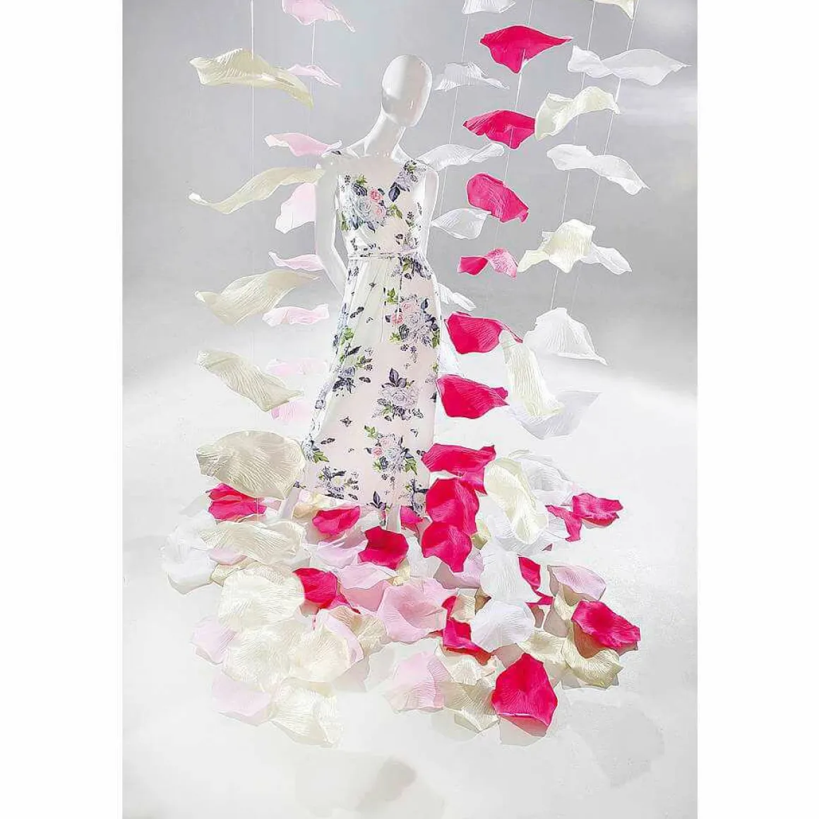 Cadena De Hojas De Rosas Decorativas, 170 Cm, Fucsia, 3 Piezas