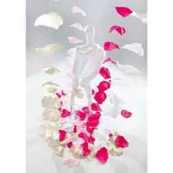 Cadena De Hojas De Rosas Decorativas, 170 Cm, Fucsia, 3 Piezas
