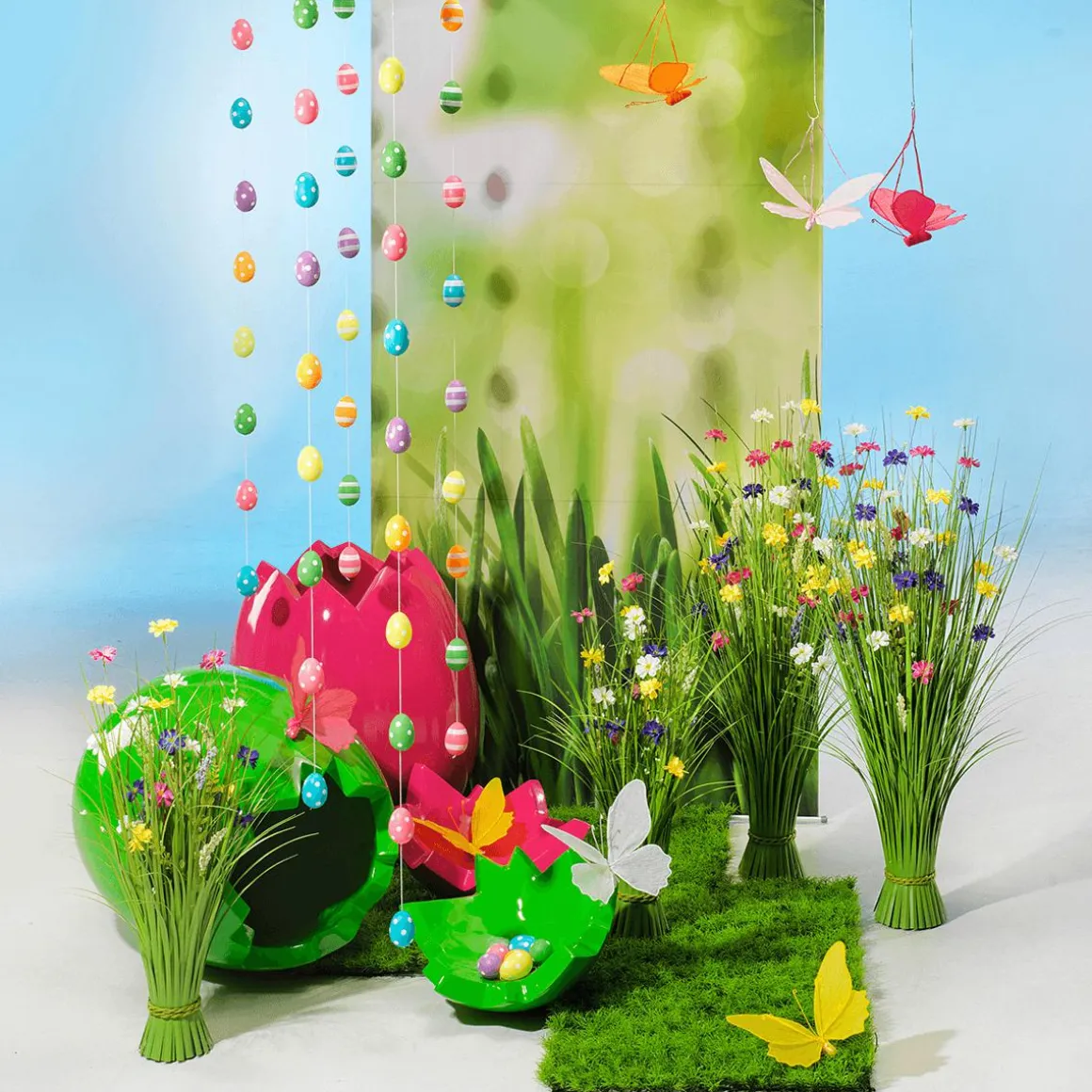 Cadena Decorativa Con Huevos De Pascua A Rayas 160 Cm