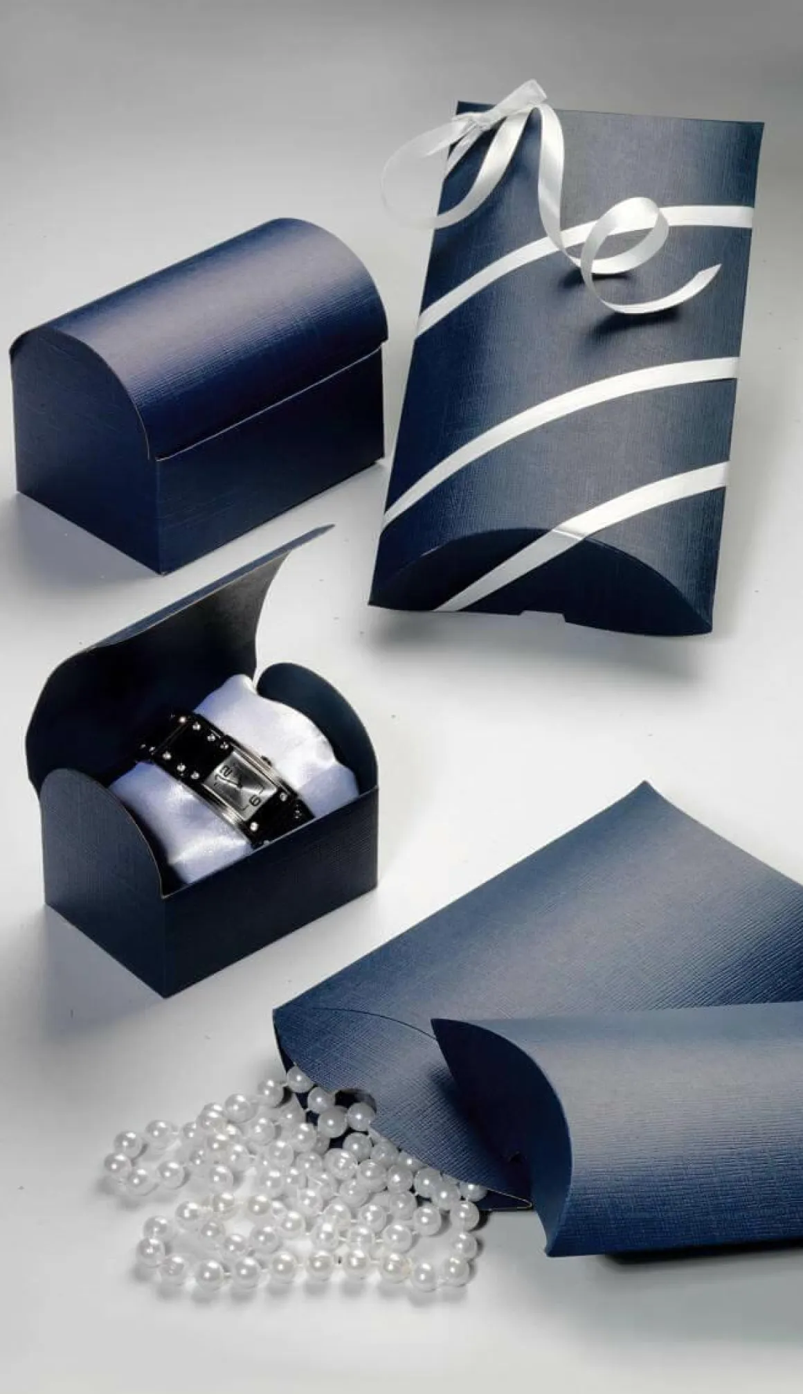 Caja Almohada 17 Cm De Largo, Azul