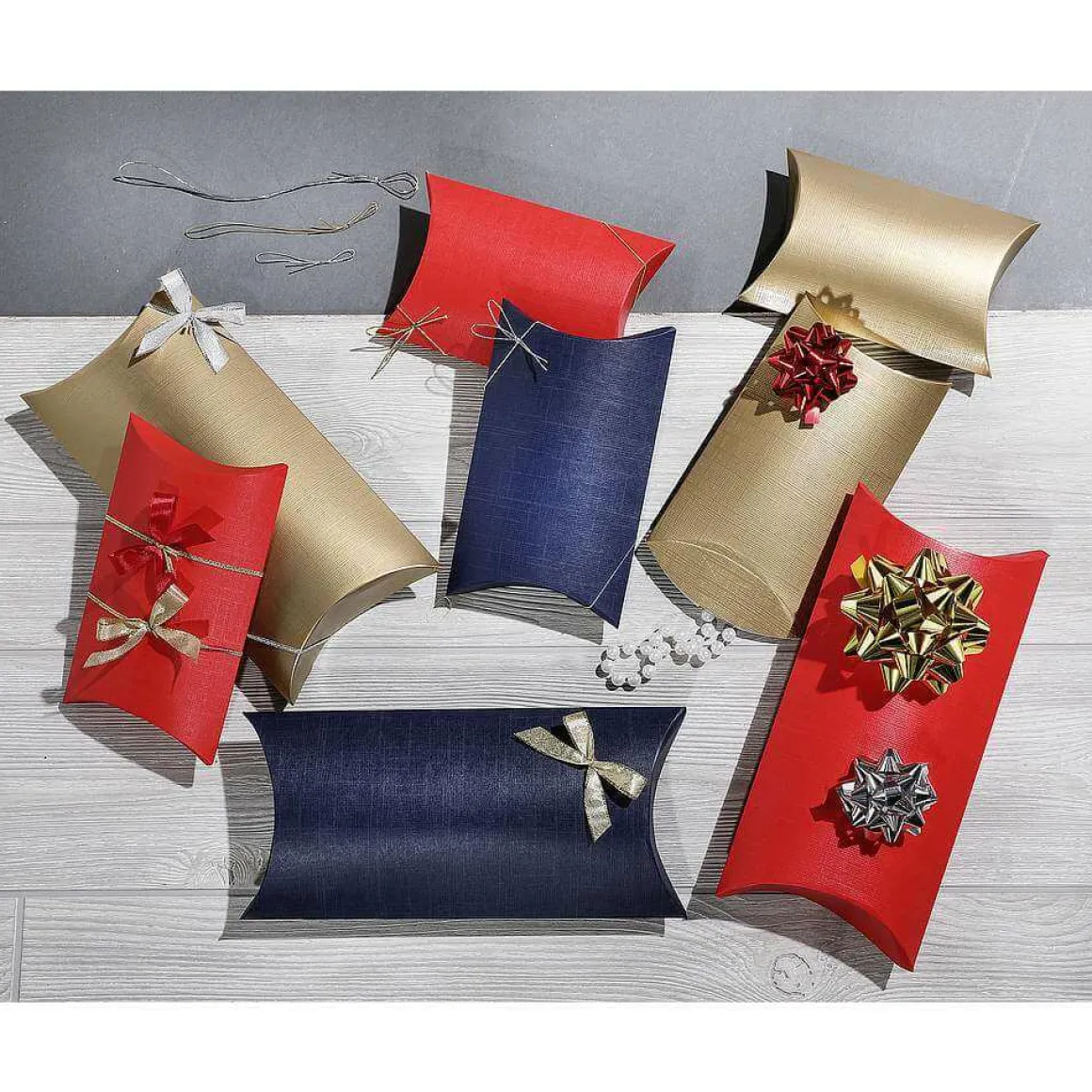 Caja De Almohadas De 24 Cm De Largo, Azul