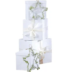 Cajas De Cartón De Regalo, Blanco, 4 Piezas