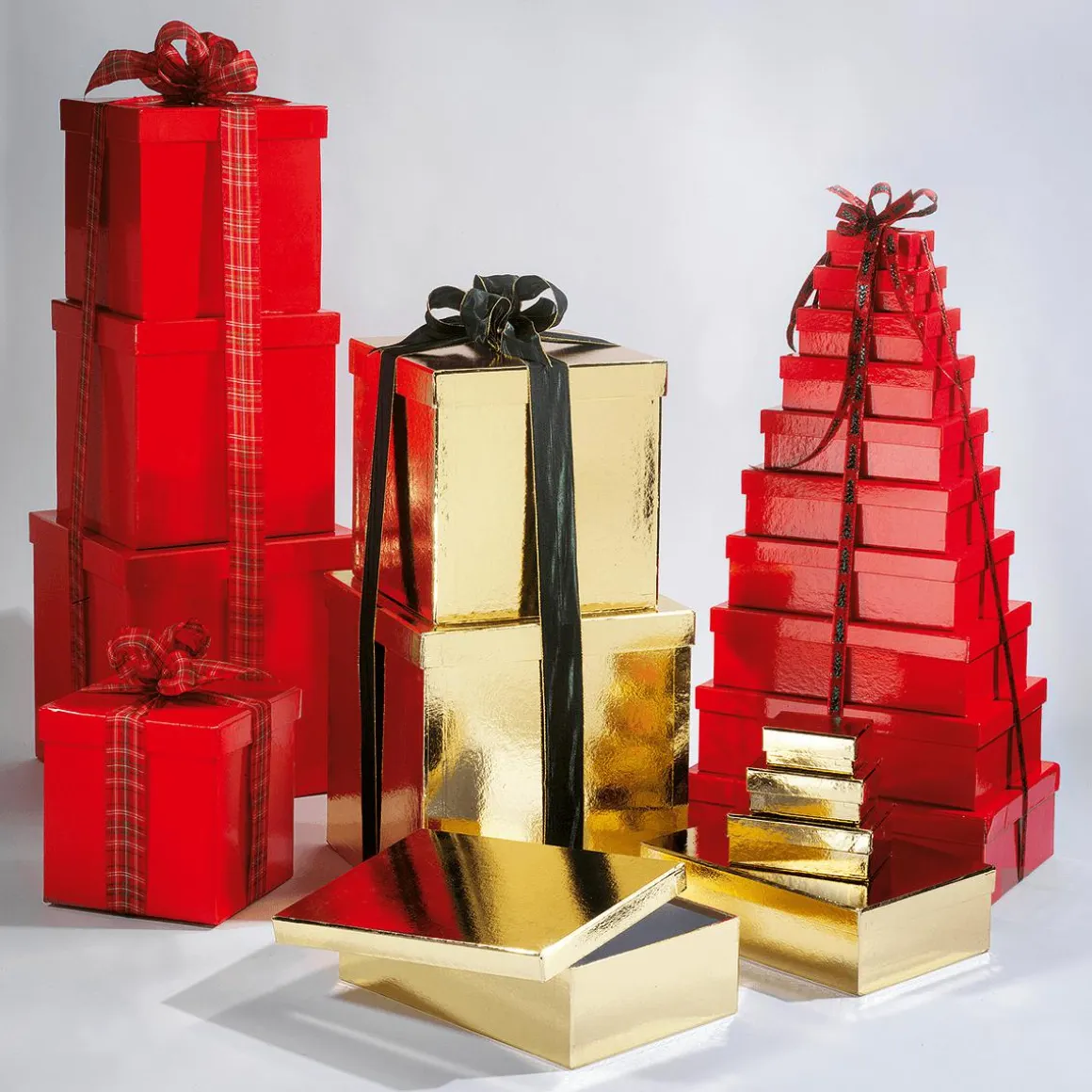 Cajas De Cartón De Regalo, Color Dorado, 4 Pz.