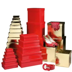 Cajas De Cartón De Regalo, Color Dorado, 4 Pz.