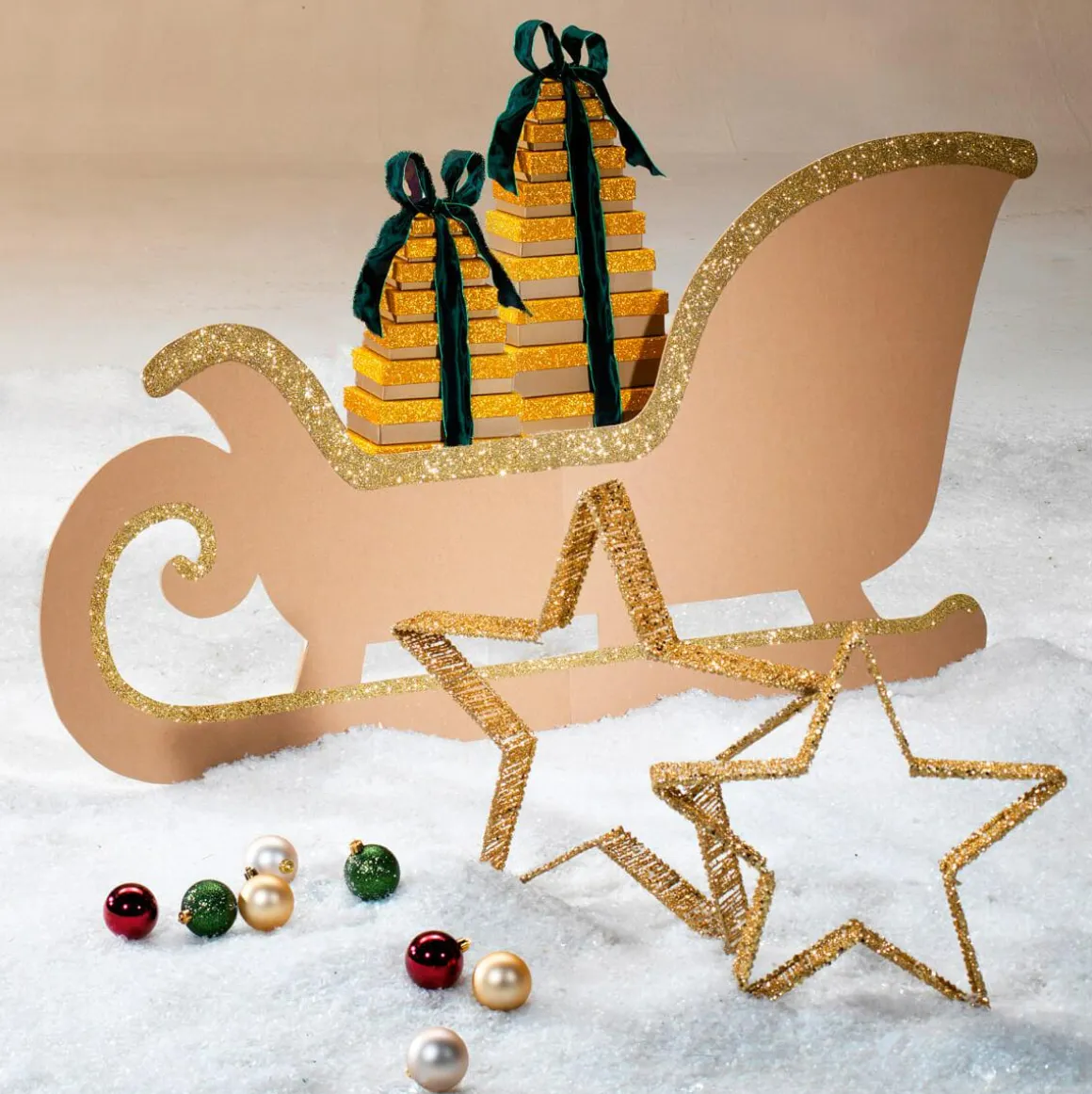 Cajas De Cartón De Regalo Color Dorado, 10 Pz.