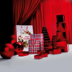 Cajas De Cartón De Regalo Metálicas, Rojas, 5 Piezas