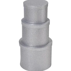 Cajas De Cartón De Regalo Plata, 3 Piezas