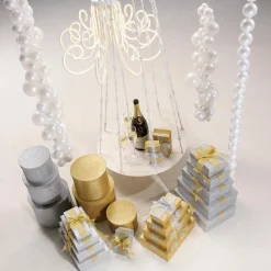 Cajas De Cartón De Regalo Plata, 3 Piezas