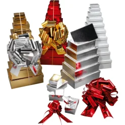 Cajas De Regalo Cajas De Regalo Plateadas, 10 Unidades 6,5 X 3,5 X 8,5 Hasta 22 X 9,5 X 31 Cm (ancho X Alto X Largo)